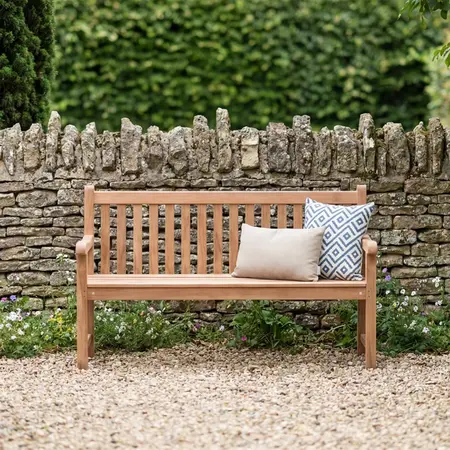Bramblecrest Teak Straight Back Garden Bench