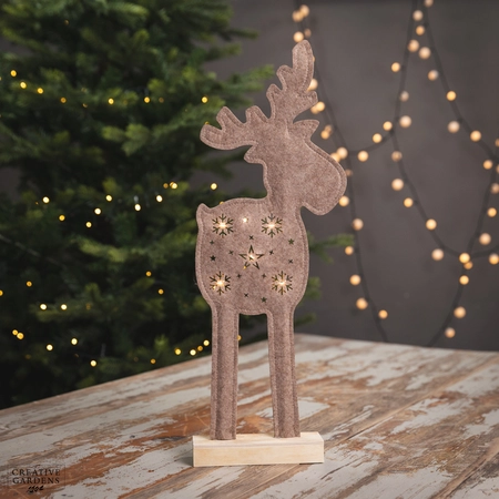 Brown Micro LED Felt Deer 48cm - image 1