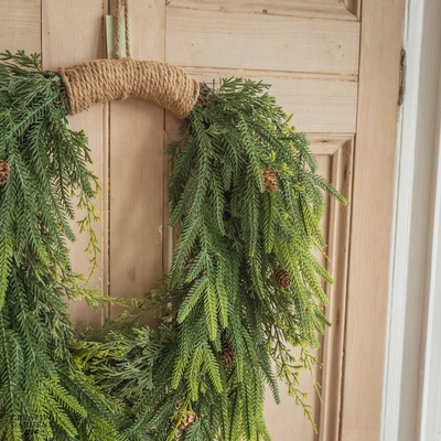Cedar Pine Jute Wreath 60Cm - image 2