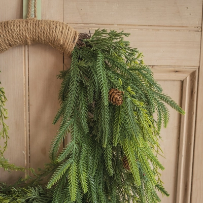 Cedar Pine Jute Wreath 60Cm - image 3