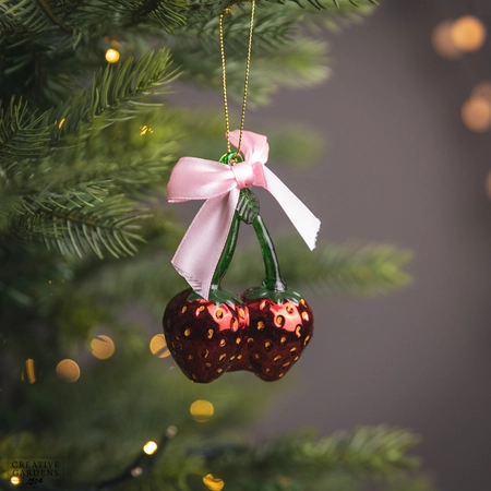 Cherry Glass with Bow Assorted