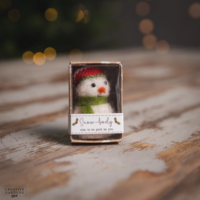 Christmas Tiny World Fabric Snowman Boxed Keepsake