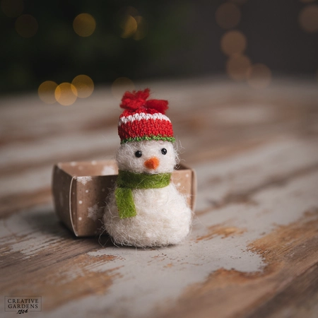 Christmas Tiny World Fabric Snowman Boxed Keepsake - image 2