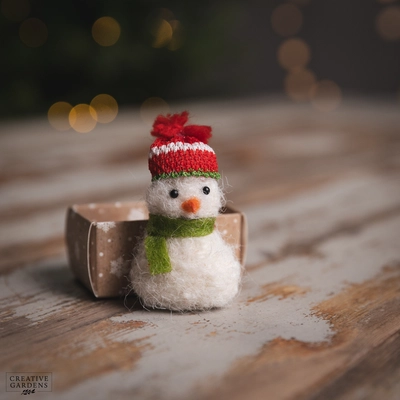 Christmas Tiny World Fabric Snowman Boxed Keepsake - image 2
