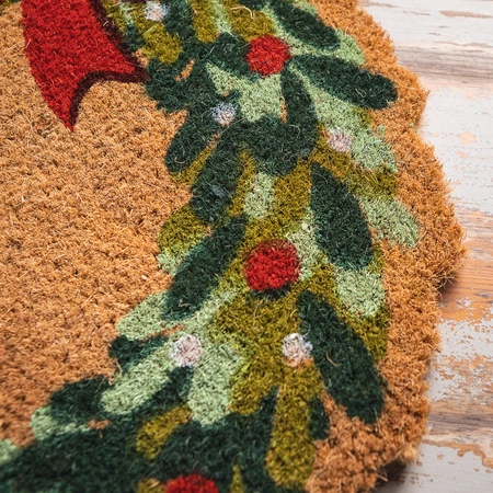 Christmas Wreath Doormat - 50cm