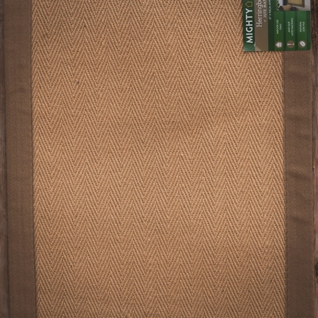 Cotton Bordered Beige Jute Mat - 90cm x 57cm - image 2
