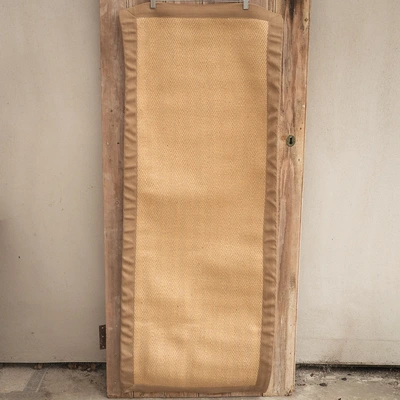 Cotton Bordered Jute Runner Mat - Beige - 57cm x 150cm - image 1