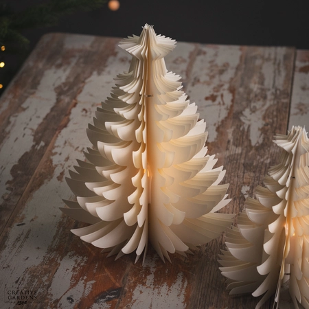 Cream Paper Tree with LED Tealight - 2 pack - image 3