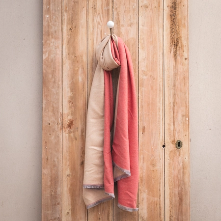Creative Gardens Delaney Scarf - Natural & Coral - image 1