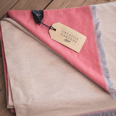 Creative Gardens Delaney Scarf - Natural & Coral - image 4