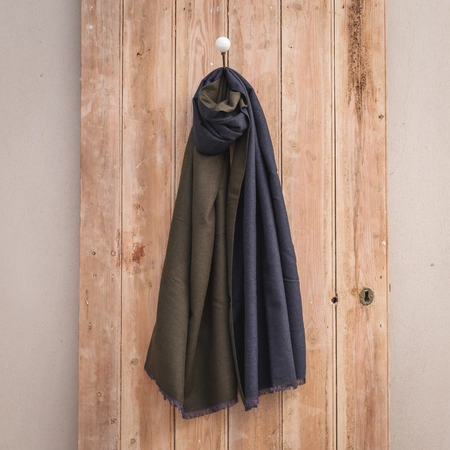 Creative Gardens Delaney Scarf - Navy & Khaki - image 1