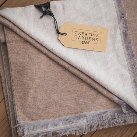 Creative Gardens Delaney Scarf - Taupe & Cream - image 4