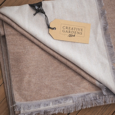 Creative Gardens Delaney Scarf - Taupe & Cream - image 4