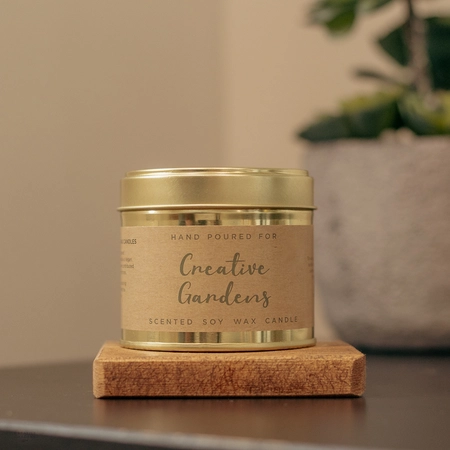 Creative Gardens Soy Tin Candle Peony & Blushed Suede - image 2