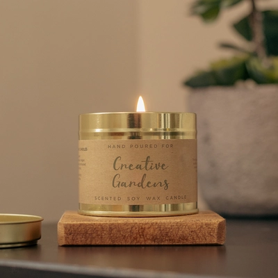Creative Gardens Soy Tin Candle Peony & Blushed Suede - image 7