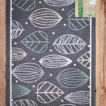 Eco Flex Premium Washable Abstract Green Leaf Mat - 75cm x 50cm - image 2