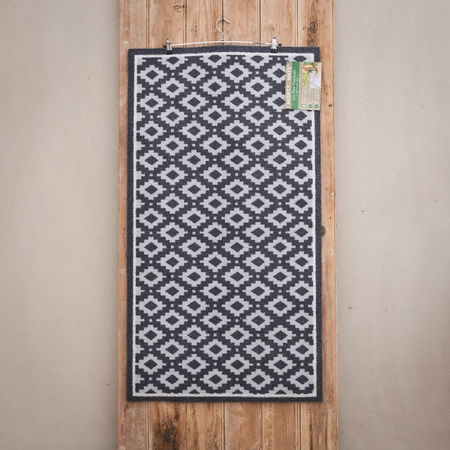 Eco Flex Premium Washable Diamond Geometric Grey Runner - 120cm x 65cm - image 1