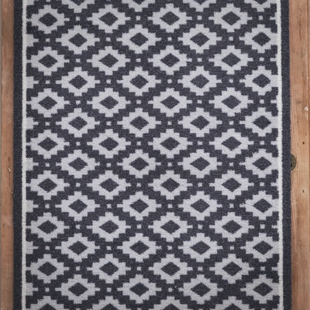 Eco Flex Premium Washable Diamond Geometric Grey Runner - 120cm x 65cm - image 2