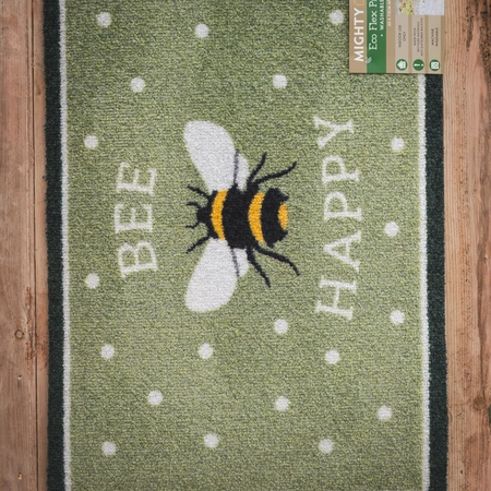 Eco Flex Premium Washable Green Bee Happy Mat - 75cm x 50cm - image 2