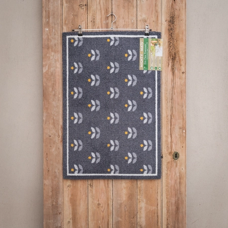 Eco Flex Premium Washable Grey & Yellow Washable Mat - 75cm x 50cm - image 1