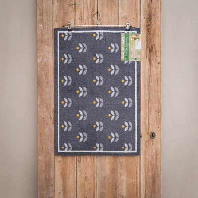 Eco Flex Premium Washable Grey & Yellow Washable Mat - 75cm x 50cm