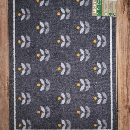 Eco Flex Premium Washable Grey & Yellow Washable Mat - 75cm x 50cm - image 2