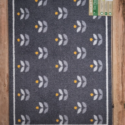Eco Flex Premium Washable Grey & Yellow Washable Mat - 75cm x 50cm - image 2