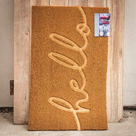 Embossed Coir Mat - Hello - image 1