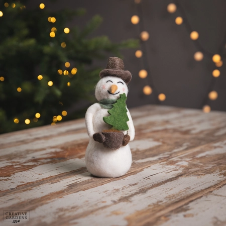 Felt Snowman with Tree 20Cm - image 1