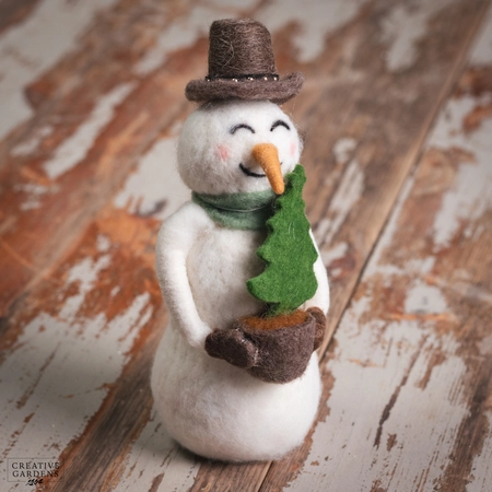 Felt Snowman with Tree 20Cm - image 2