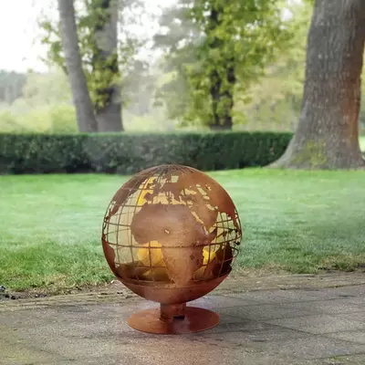 Fancy Flames Fire Globe - World Globe