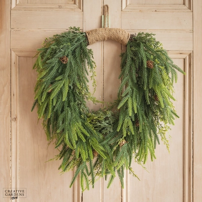 Floralsilk Cedar Pine Wreath 60cm