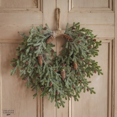 Floralsilk Frosted Teardrop Wreath 40cm