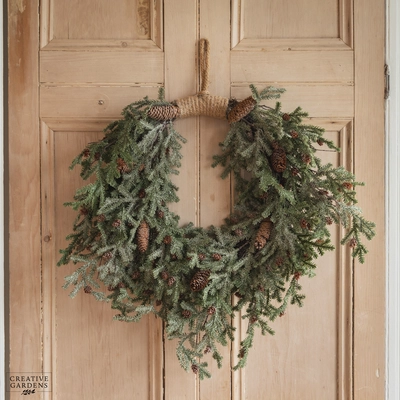Floralsilk Frosted Teardrop Wreath 70cm - image 1