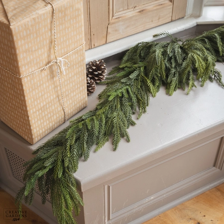 Floralsilk Waxed Pine Swag Garland 1.8m - image 1