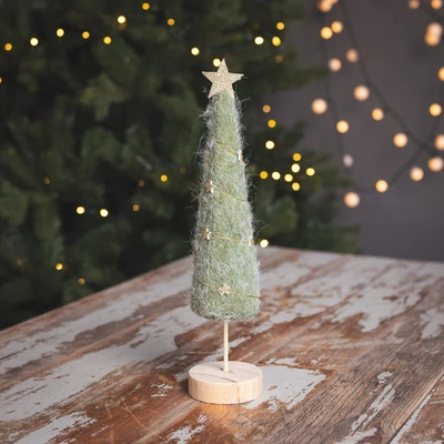 Fluffy Tree with Star Decoration - 30cm