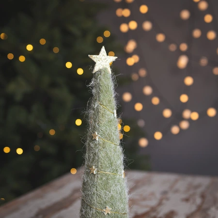 Fluffy Tree with Star Decoration - 30cm - image 2