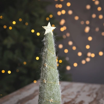 Fluffy Tree with Star Decoration - 30cm - image 2