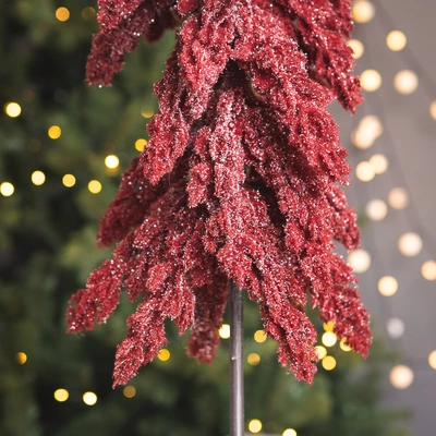Flurry Fir Mini Tree Glitter Burgundy Indoor