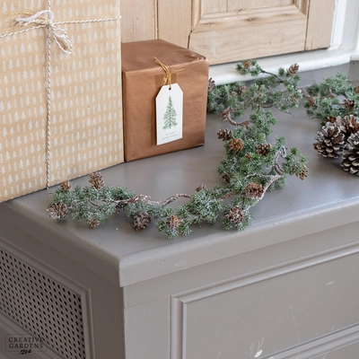 Frosted Pinecone Garland - 106cm