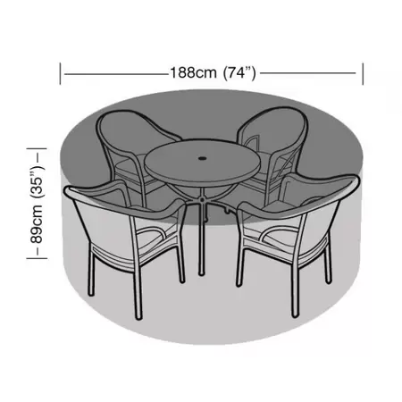 Garland 4-6 Seat Round Furniture Set Cover - Black - image 1