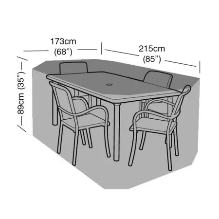 Garland 4 Seat Rectangular Furniture Set Cover - Black - image 1