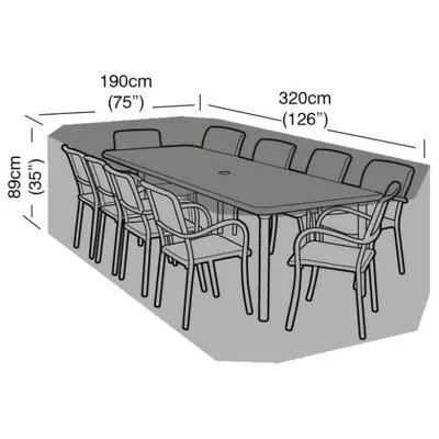 Garland 8-10 Seat Rectangular Furniture Set Cover - Black - image 1
