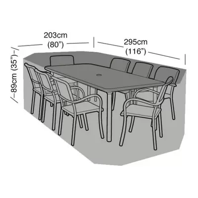 Garland 8 Seat Rectangular Furniture Set Cover - Black - image 1
