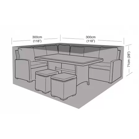 Garland Large Square Casual Dining Set Cover - Black - image 1