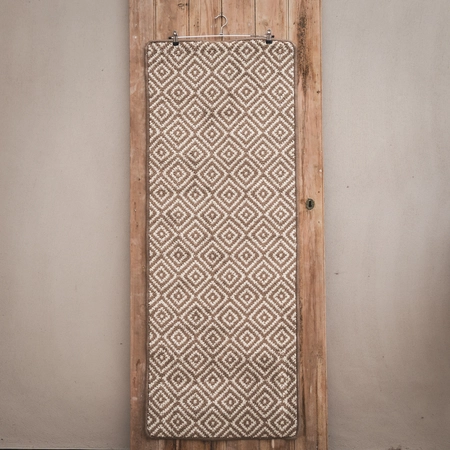 Geo Soft Loop Natural & White Geometric Runner - 150cm x 57cm - image 1