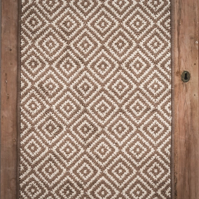 Geo Soft Loop Natural & White Geometric Runner - 150cm x 57cm - image 2