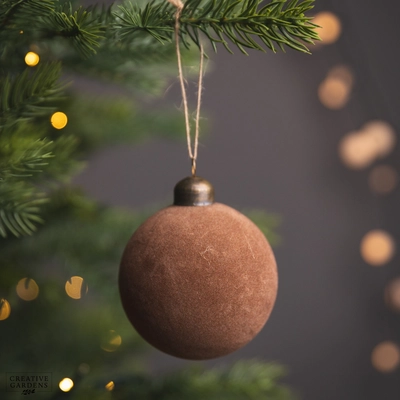 Glass Velvet Bauble 8Cm