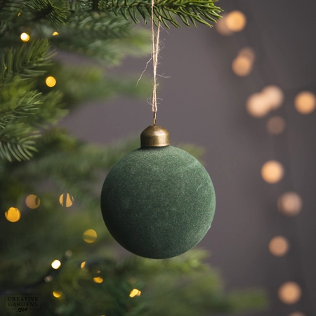 Glass Velvet Bauble 8Cm