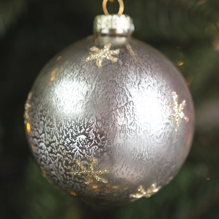 Gold Glass Ball-Mercury Effect Decoration - 8cm